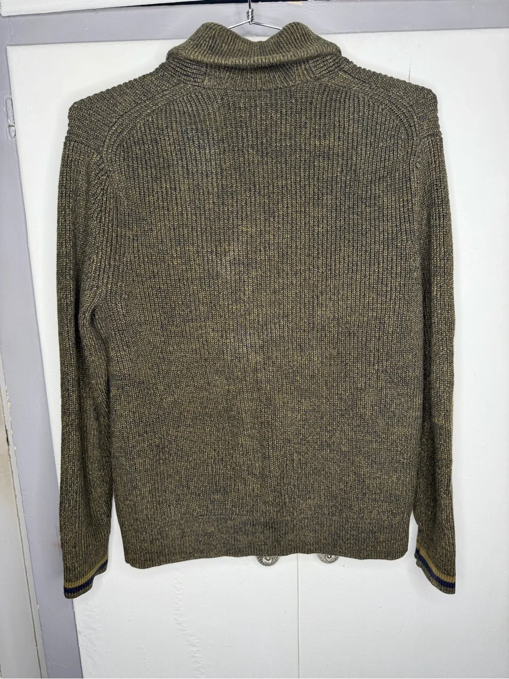 Banana Republic Shawl Collar Cardigan Sweater Men’s Medium Green Ribbed